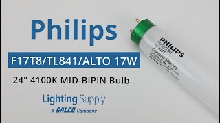 Philips 281899 F17T8/TL841/ALTO 17W 24 Inch 4100K Medium Bipin G13 Base T8 Bulb (927850084102)