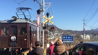 上毛電鉄　吊りかけデハ101と電鐘式踏切警報機