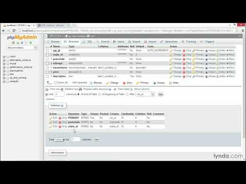 phpMyAdmin tutorial: Setting up a foreign key constraint | lynda.com phpMyAdmin tutorial: Setting up a foreign key constraint | lynda.com