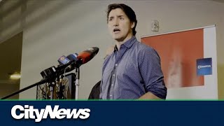Prime Minister Justin Trudeau meets Northwest Territories wildfire evacuees in Edmonton