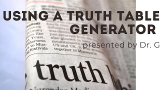 Using a Truth Table Generator