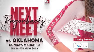 Virtius Scoring Stream - Arkansas vs Oklahoma - Women's NCAA Gymnastics