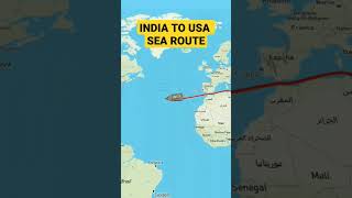 india to usa sea route #route #shorts #world #maps