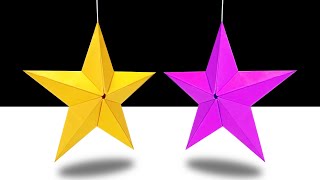 How to Make Origami Star 3D Christmas Decoration | สอนพับดาว 3 มิติ ประดับคริสต์มาส