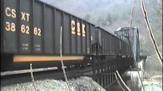 CSX Coal Train at Sewell, W.Va. February 1993