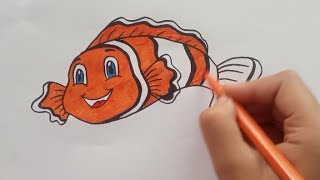 Drawing Nemo From Finding Nemo 🐠 - Easy Tutorial For Beginners