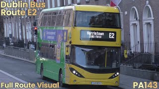 Dublin Bus | Route E2 - Full Route Visual | Dún Laoghaire to Harristown | PA143