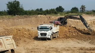 Excavator Loading Soil Into Dump Trucks Hyundai20-25ton Exca Matador,Volvo\u0026Hyundai#33 @mightydiggers