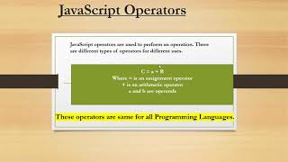 Lesson 2 JavaScript Variables, Data Types and Operators
