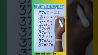 Beauty of number 37 l math tricks l maths tricks