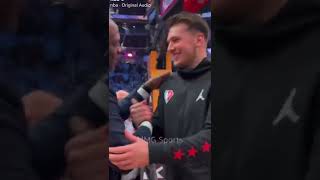 Michael Jordan HUGS Luka Doncic during TOP 75 Players of All Time Celebration!