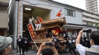 2013大阪市だんじり祭り　平野区加美正覚寺、試験曳き⑫小屋収納（平成25年6月30日）