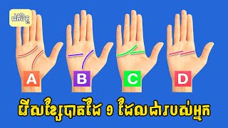 ទម្រង់ខ្សែបាតដៃ ៤ ប្រភេទ មើលដឹងពីបុគ្គលិកលក្ខណៈ និងជោគវាសនា | Palm lines Reveals Your Personality