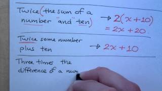 Prealgebra - Part 48 (Translate to Algebraic Expressions) Prealgebra - Part 48 (Translate to Algebraic Expressions)