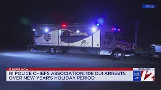 RI officers arrest 108 for DUI over New Year’s holiday