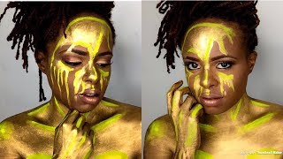 Mehron Metallic Powder Face paint ART || How to apply