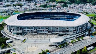 新横浜空中散歩2023年10月10日＠どこでも空撮ドロエモン　SHINYOKOHAMA　日産スタジアム　Nissann　Stadium　遊水地