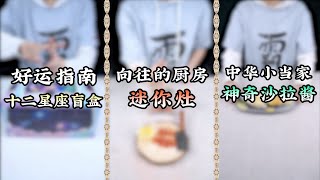 【熊霸天好氣哦】好運指南十二星座盲盒，純手工打造《嚮往的生活》黃小廚同款磚頭迷你灶，中華小當家神奇沙拉醬