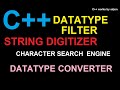 SJ L1  C++  AN INTRODUCTION TO STRING DIGITIZER, CHARACTER SEARCH ENGINE AND MORE