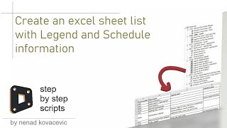 Dynamo - List of legends and schedules from the sheets exported to Excel