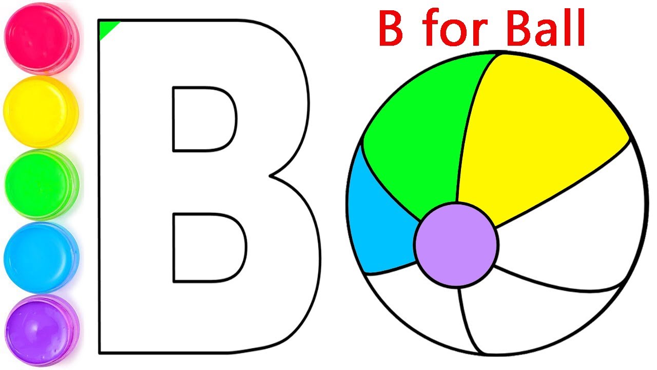 B For Ball /// How To Draw Alphabet Letter B /// Learn To Draw A Ball ...