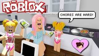 Roblox Family Morning Routine Breakfast Day Care My Job Interview - roblox adopt me little goldie gets new sisters titi games watch video