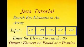 Java Program To Search Key Elements in An Array