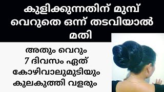 കുളിക്കുന്നതിനുമുമ്പ് വെറുതെ തടവിയാൽ മതി എത്ര കോഴിവാലുമുടിയും കുലകുത്തി വളരും I BEST HAIR PACK