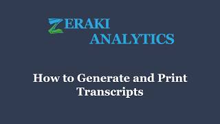 How to Generate and Print Transcripts