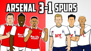 🔴Arsenal vs Spurs: The Cartoon!🔴 3-1 (Goals Highlights Partey Xhaka Jesus)