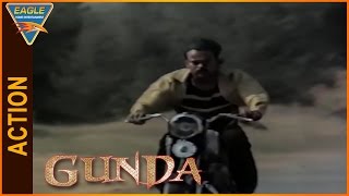 Gunda Hindi Dubbed Movie || Chiranjeevi Bike Stunt Action Scene || Eagle Hindi Movies