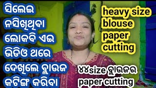 ସିଲେଇ ନସିଖିଥିବା ଲୋକବି ଏଇ ଭିଡିଓ ଥରେ ଦେଖିଲେ ବ୍ଲାଉଜ କଟିଙ୍ଗ କରିବା ସିଖିଯିବେ🤔୪୪size ବ୍ଲାଉଜର paper cutting