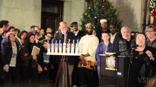 Rabbi Rachel Grant Meyer (Refugee Advocate) Bklyn Menorah Protest- 2015