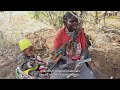 digging root tubers with the last hunter gatharer tribe women hadzabe tribe