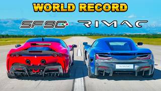 Ferrari SF90 v new Rimac Nevera: DRAG RACE *WORLD RECORD!!!*