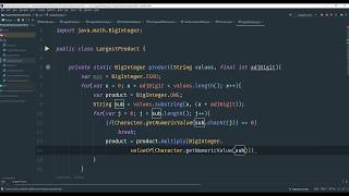 Project Euler Question 8 solution in Java : Largest product in a series