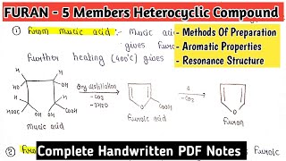 FURAN -Five Membered Heterocyclic Compound | Methods of Preparation & Aromatic Properties #mscnotes