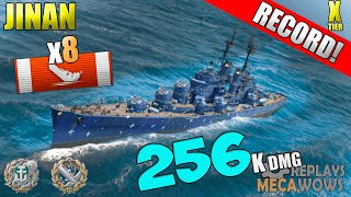 Cruiser Jinan 8 Kills \u0026 256K Damage | World of Warships Gameplay Replay