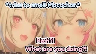 Siscon Fuwawa tries to smell Mococo [hololive / fuwamoco]