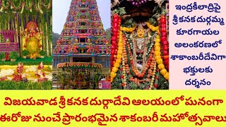 Vijayawada Sri Kanaka Durga Devi Temple Grandly Started Shakambari Utsav 2024 | Shakambari Alankaram