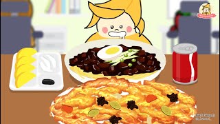 군침이 싹도는 짜장면 , 탕수육 먹방 ~!! (부먹,찍먹) 애니먹방/ Jajangmyeon & Tangsuyuk Mukbang /Animation ASMR/ Banari
