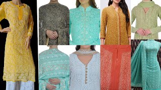 Shadow work embroidery Suit / Fish stitch / Ulti Kadai dress/Shadow work chikankari suit ideas