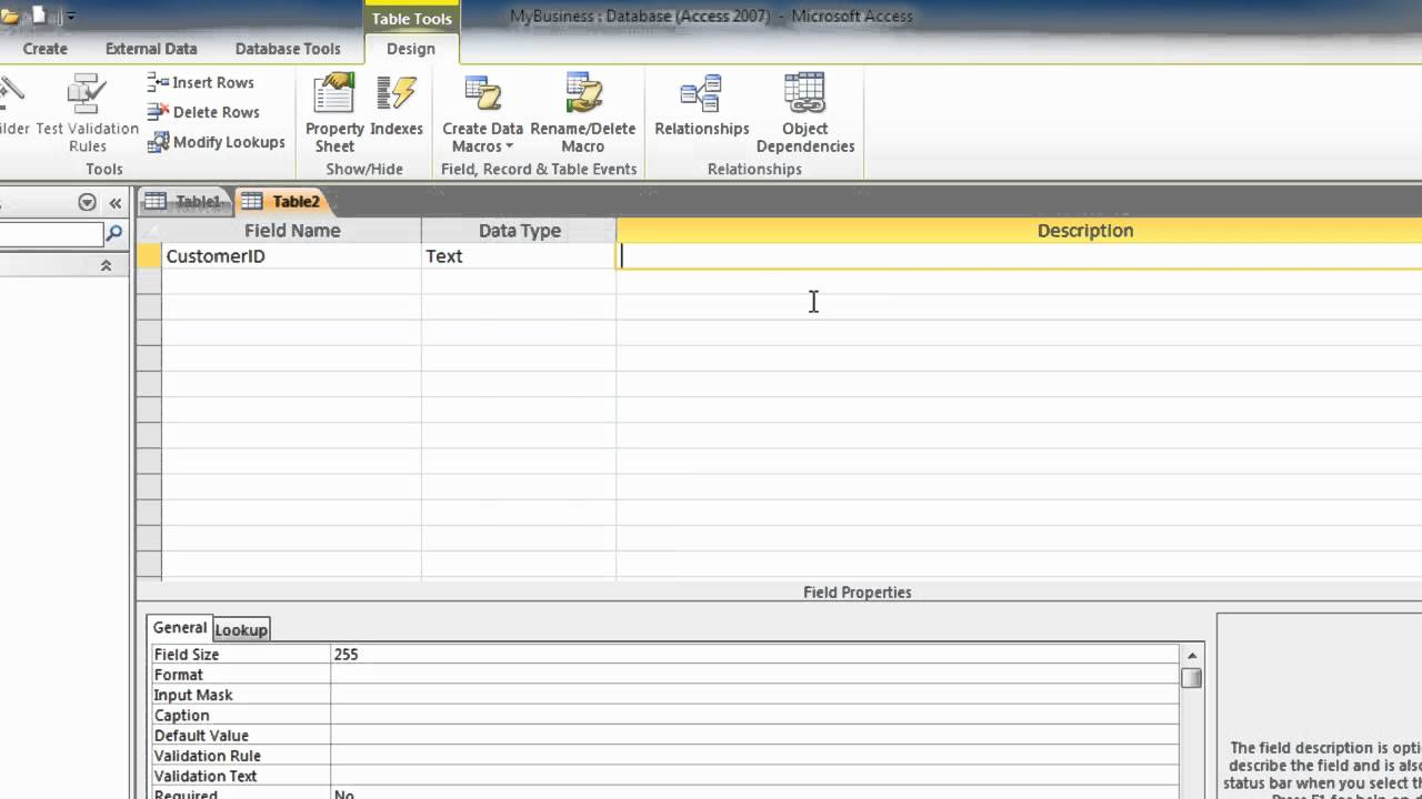 Access 2010: Creating A Database - YouTube