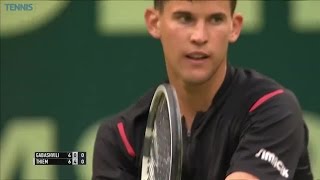 Thiem flies through the air, Halle R2 2016