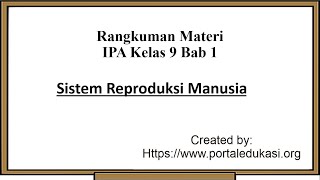 Rangkuman Materi IPA Kelas 9 Bab 1 | Sistem Reproduksi Manusia