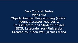 EECS1021 Java Tutorial 46