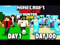 WE Survived 100 days in Hardcore Minecraft Manhunt...2v2 Edition