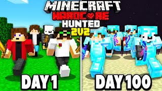 WE Survived 100 days in Hardcore Minecraft Manhunt...2v2 Edition