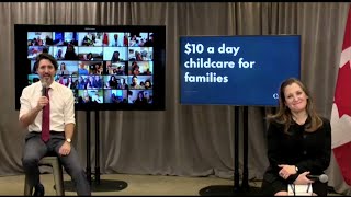 PM Justin Trudeau and ministers hold discussion with parents on child care – April 21, 2021