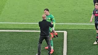UNHAPPY GOALKEEPER EDERSON KICKS THE CHAIR AFTER BEING SUBBED: Spurs v Man City